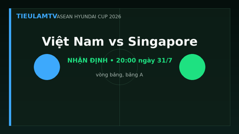 Nhận định Việt Nam vs Singapore - TieulamTV