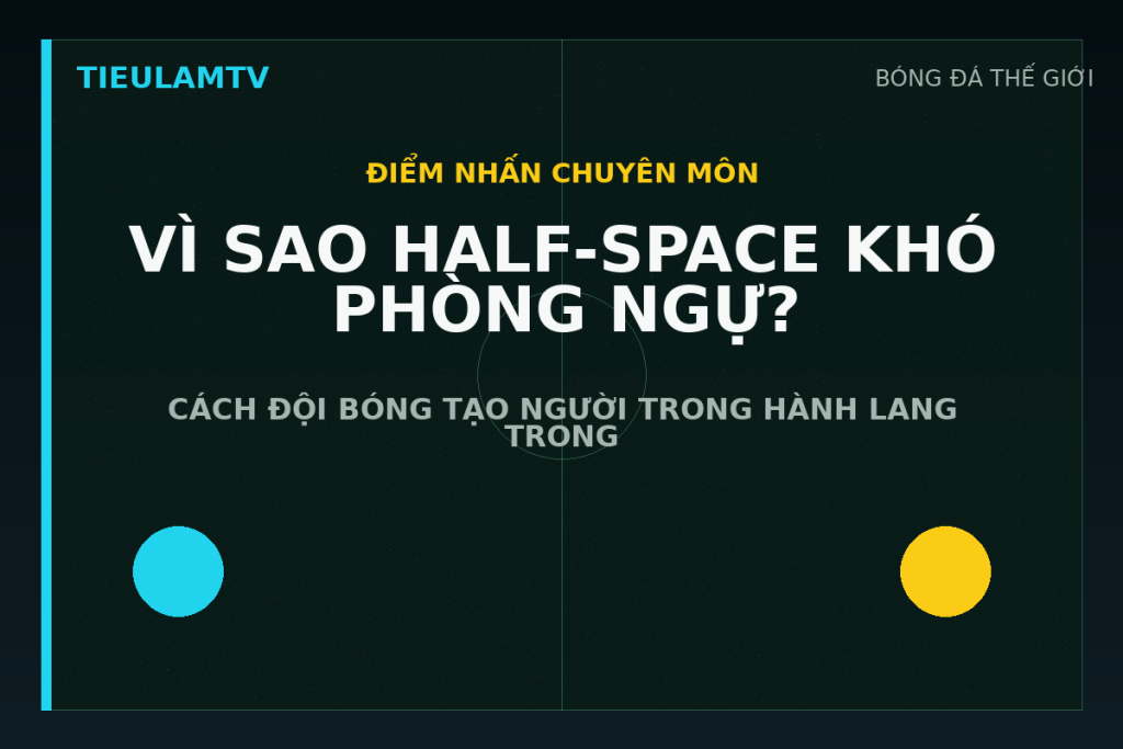 Sơ đồ minh họa half-space trong bóng đá trong bài phân tích