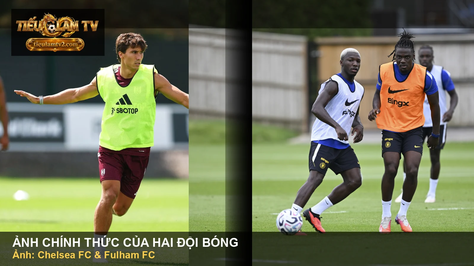Cầu thủ Fulham và Chelsea trong buổi tập chính thức